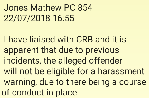 Police report extract