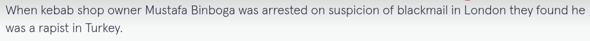 News clipping: Mustafa Binboga arrested on suspicion of blackmail