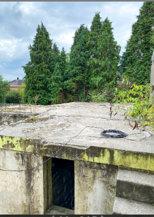 Outbuilding and tree line acting as a natural sound barrier