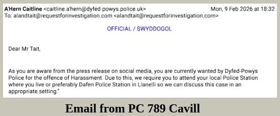 Police email with US date format