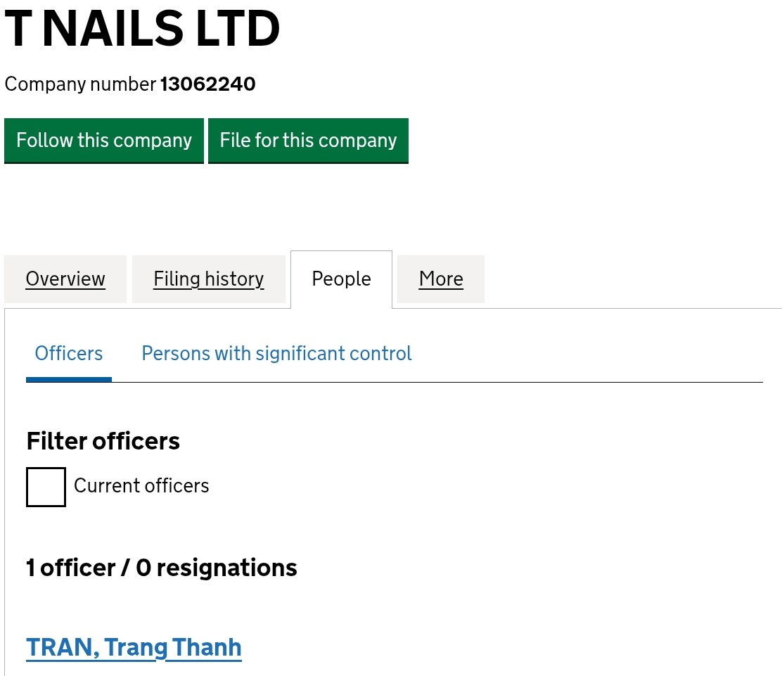 T's Nails company details