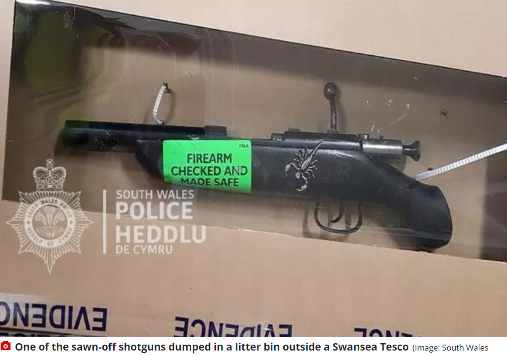 One of the two shotguns seized.